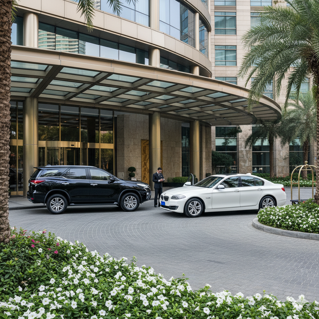 Premium luxury vehicle with leather interiors and advanced features for VIP travel experience